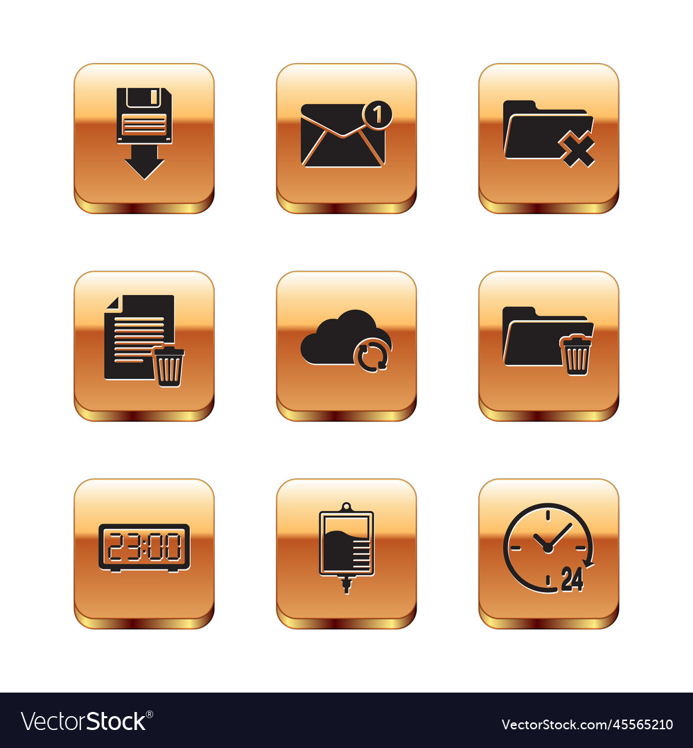 Set floppy disk backup digital alarm clock iv vector image Set floppy disk backup digital alarm clock iv