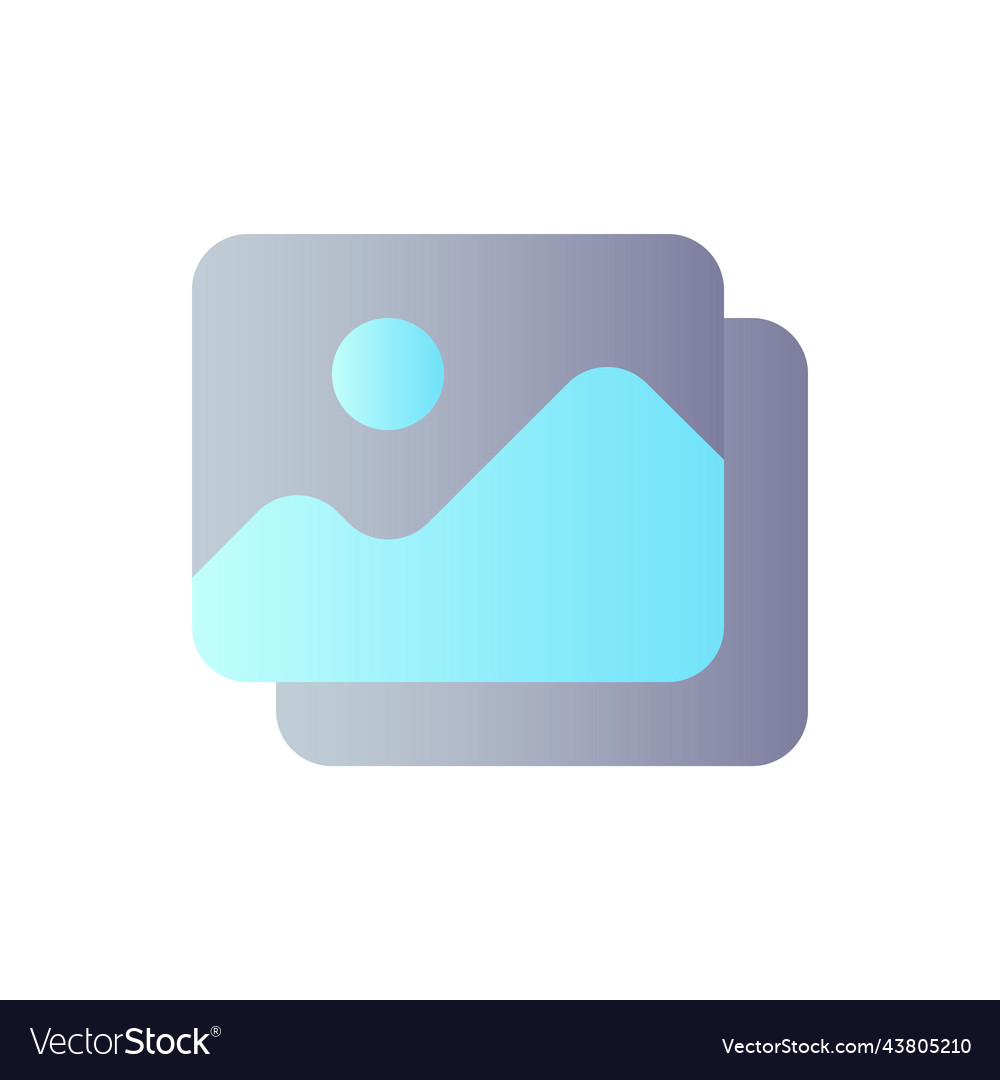 Set of pictures flat gradient color ui icon