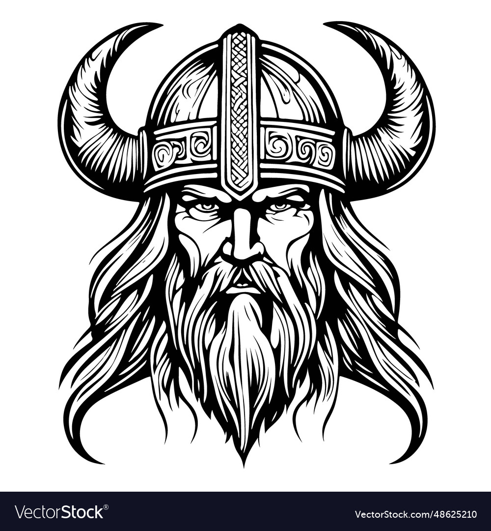 Super lovely viking emblem logo art Royalty Free Vector