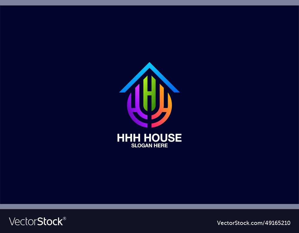 Triple letter h template logo design Royalty Free Vector