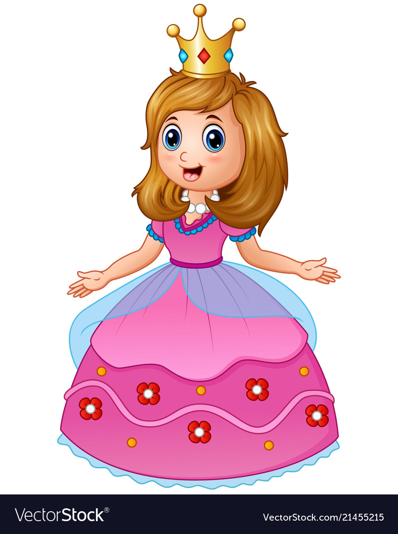 Beautiful princess in pink dress Royalty Free Vector Image