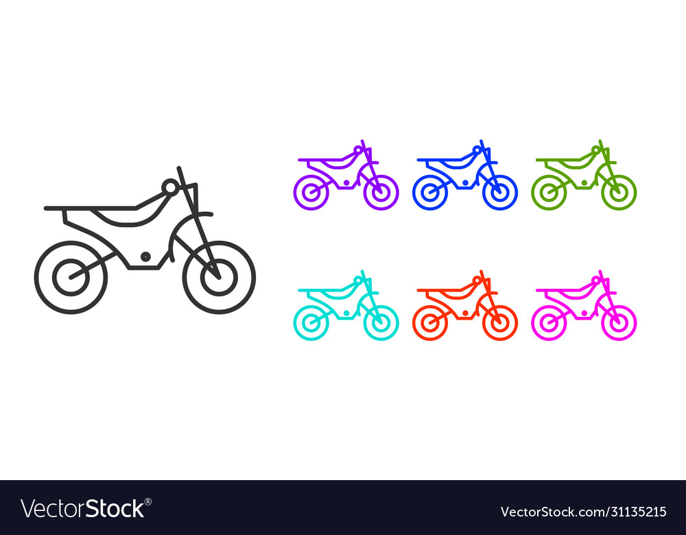 Black line mountain bike icon isolated on white