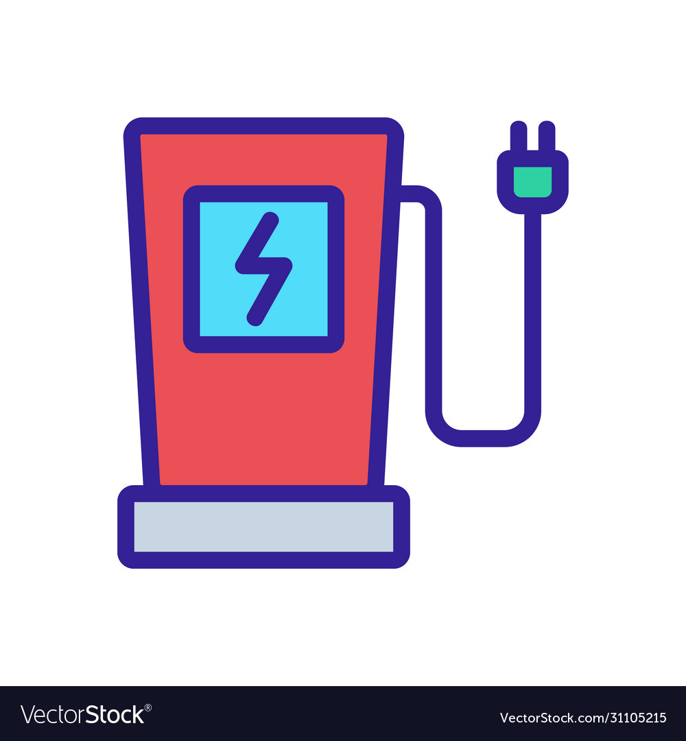 Electric gas station icon outline