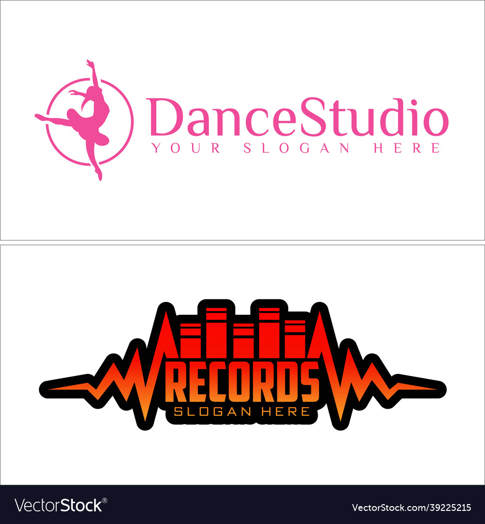 Entertainment dance studio logo design Royalty Free Vector