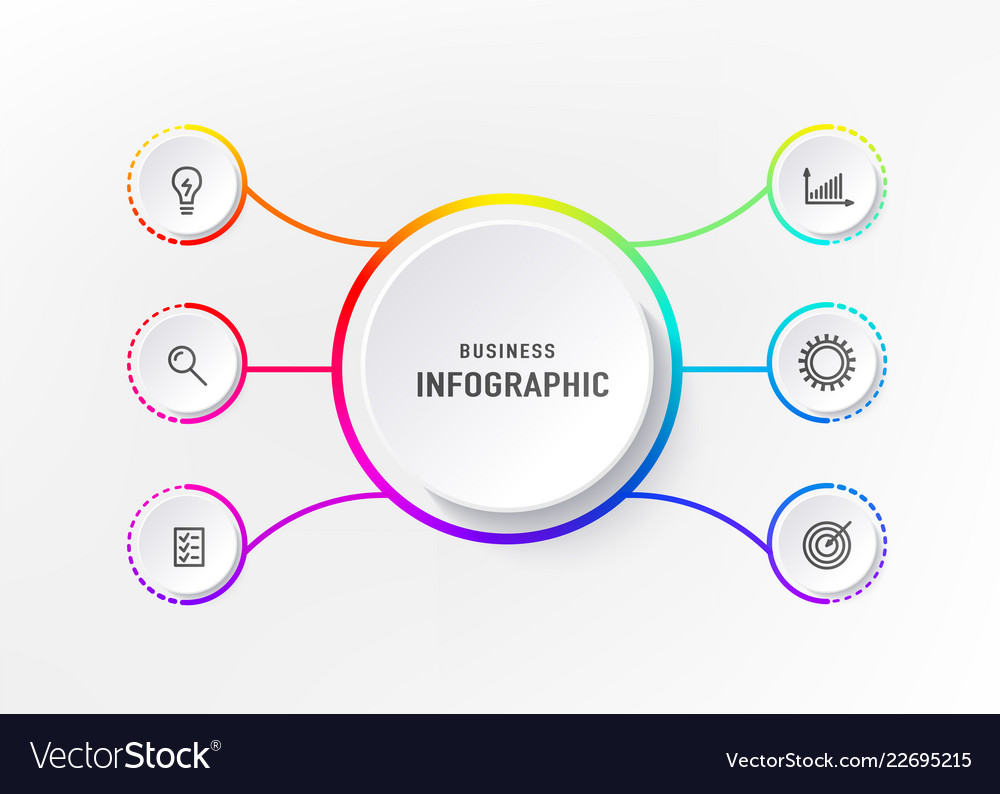 Infograph 6 element with centre circle graphic