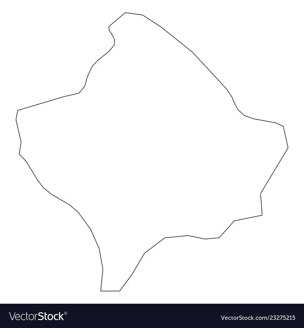 Kosovo - solid black outline border map of country