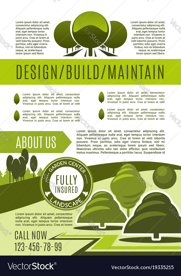 Landscaping And Gardening Business Poster Vector Image Gardening Business Poster Vector Image, Gardening And Landscaping Business
