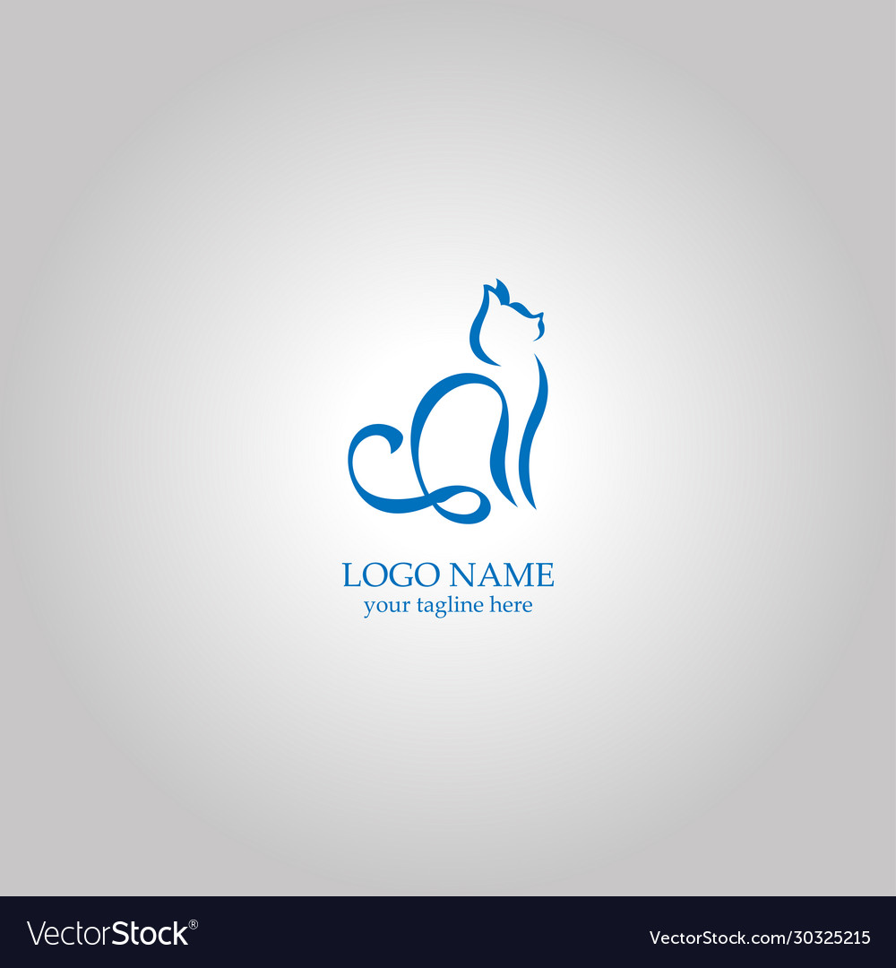 Outline cat logo concept vector image Outline cat logo concept