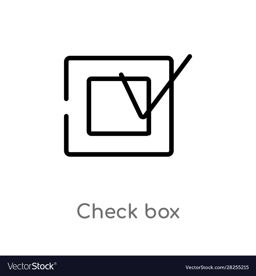 Outline check box icon isolated black simple line