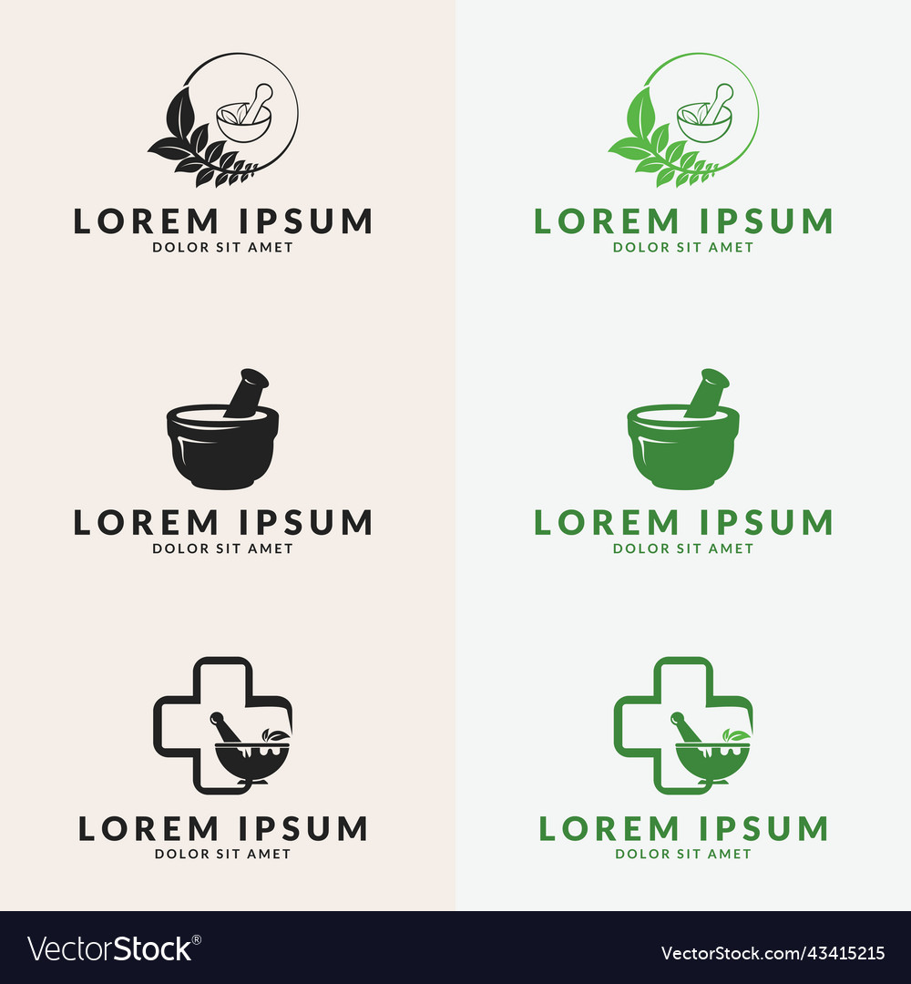 Pharmacy logo template herbal health icon symbol