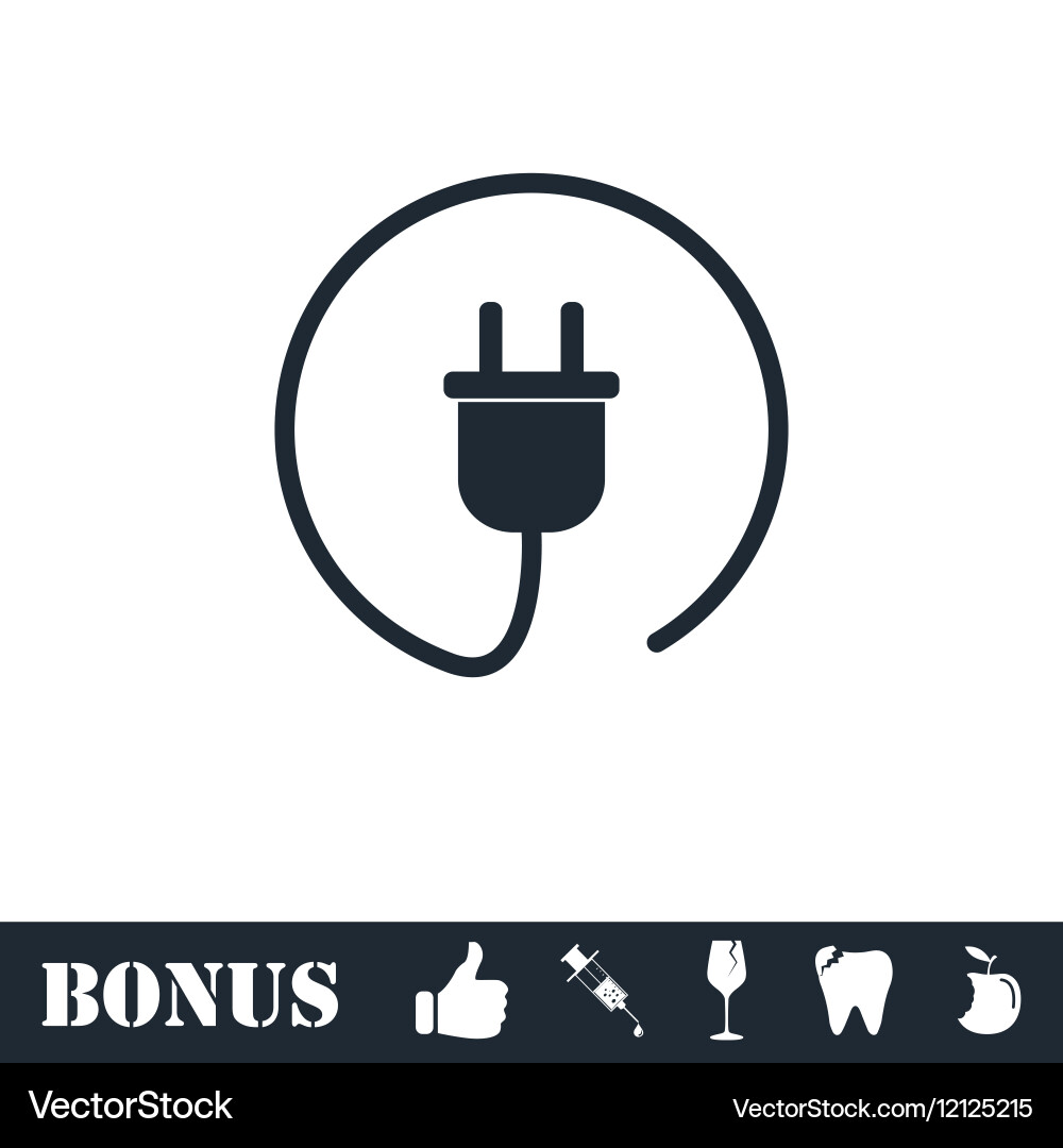 Plug icon flat Royalty Free Vector Image - VectorStock