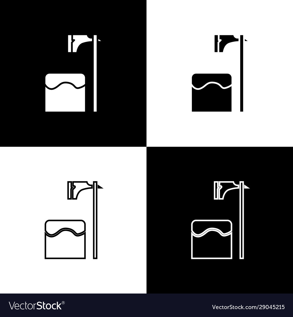 Setzen Sie die Exekutioneraxt in das Baumblock-Symbol isoliert vector image Setzen Sie die Exekutioneraxt in das Baumblock-Symbol isoliert