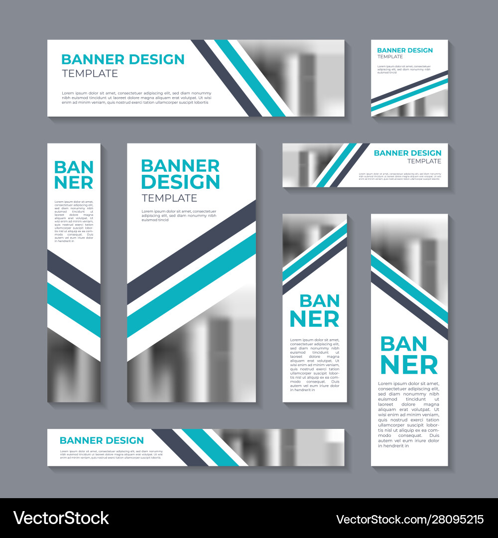 Set Most Effective Web Banner Sizes Royalty Free Vector
