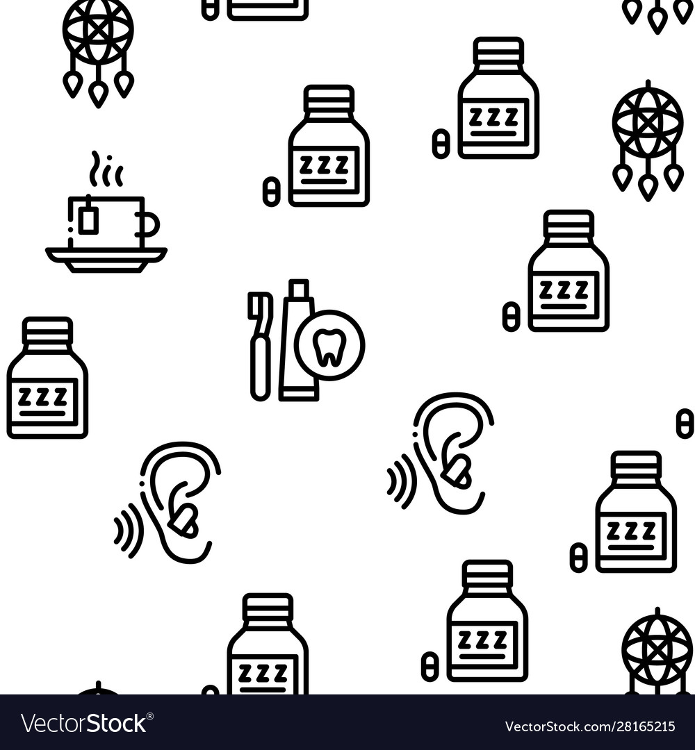 Sleeping time devices seamless pattern vector image Sleeping time devices seamless pattern