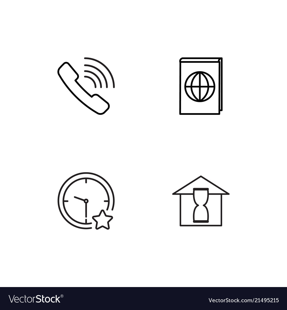 Time linear icons set simple outline