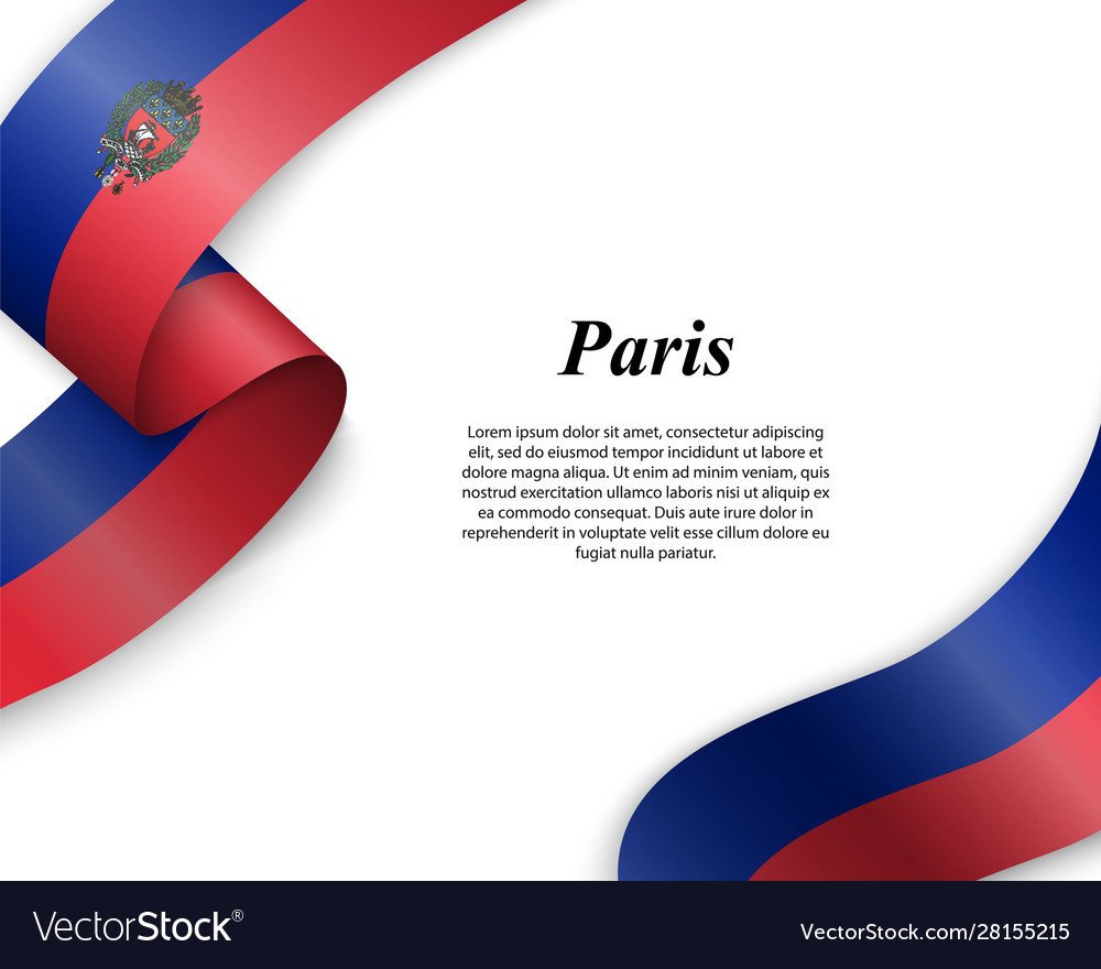 Waving ribbon with flag vector image Waving ribbon with flag
