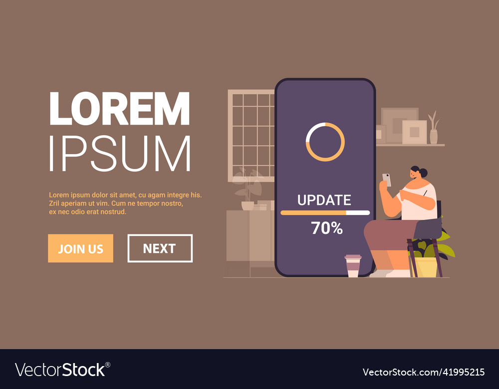 Woman updating operating system update process