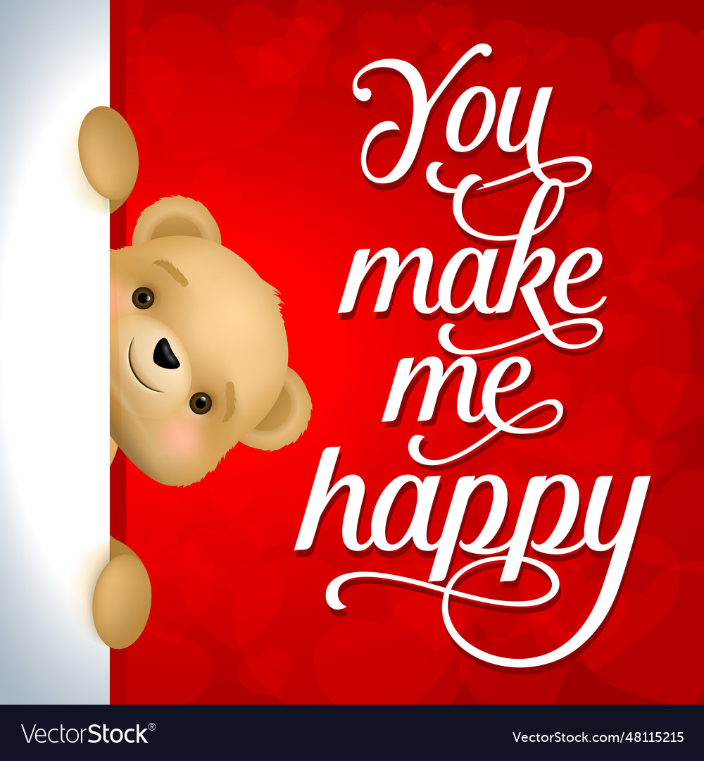 You make me happy i love lettering Royalty Free Vector Image