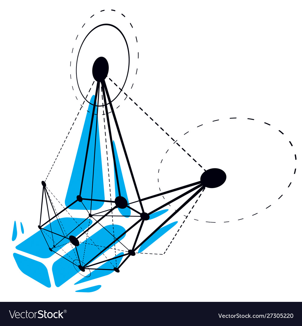 Abstract geometric 3d wireframe object digital