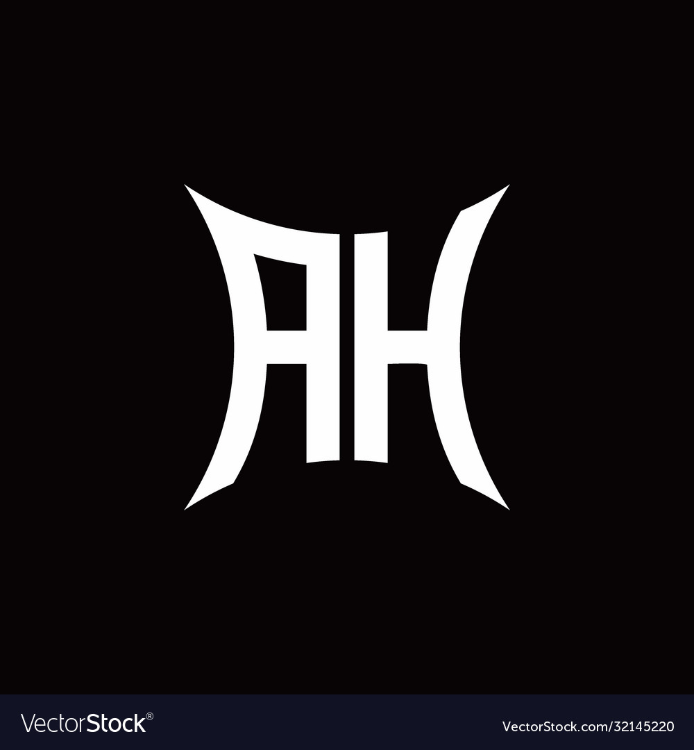 Ah monogram logo with sharped shape design