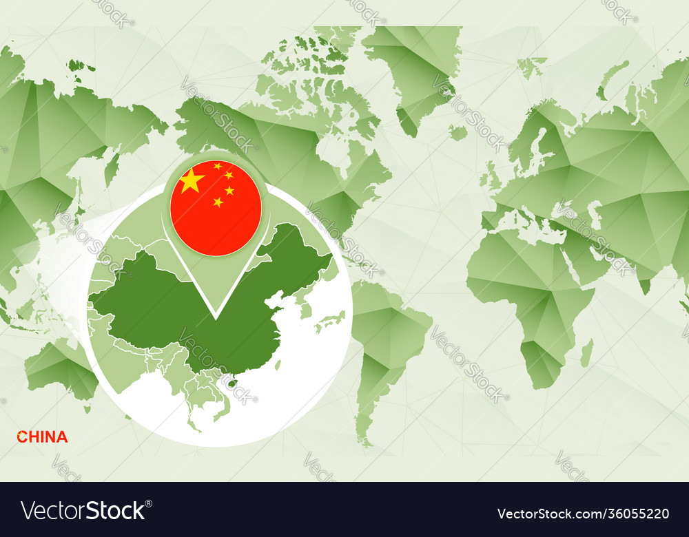 America Centric World Map With Magnified China Map America Centric World Map With Magnified China Map