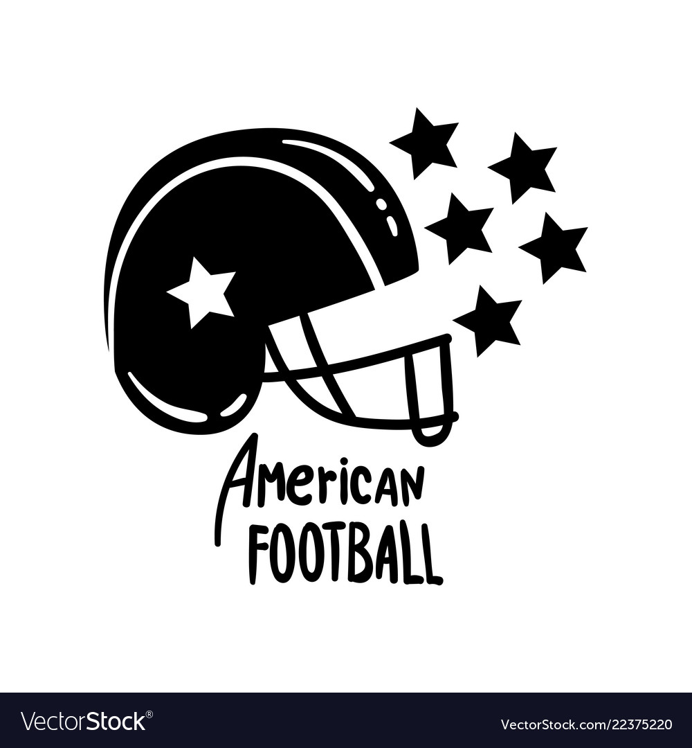 American football helmet retro design element