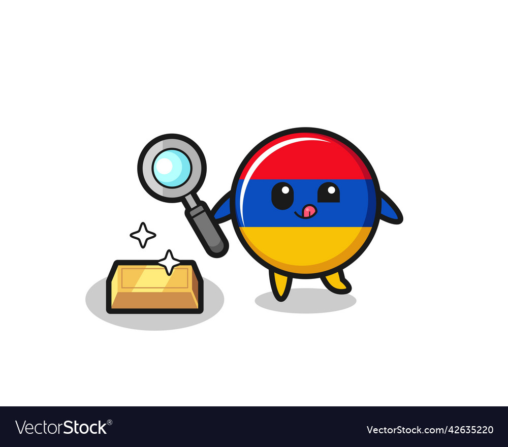 Armenia flag character is checking vector image Armenia flag character is checking