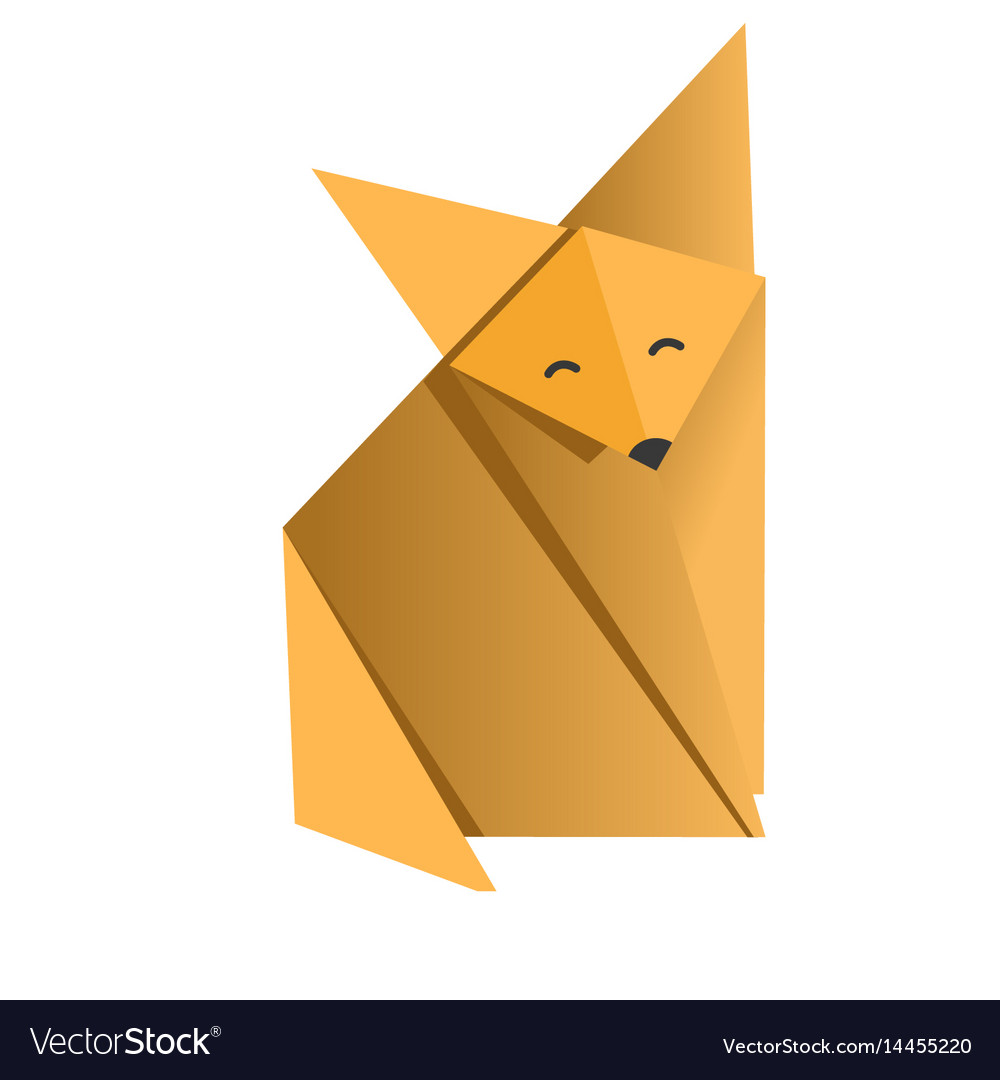 Cheerful fox origami Royalty Free Vector Image