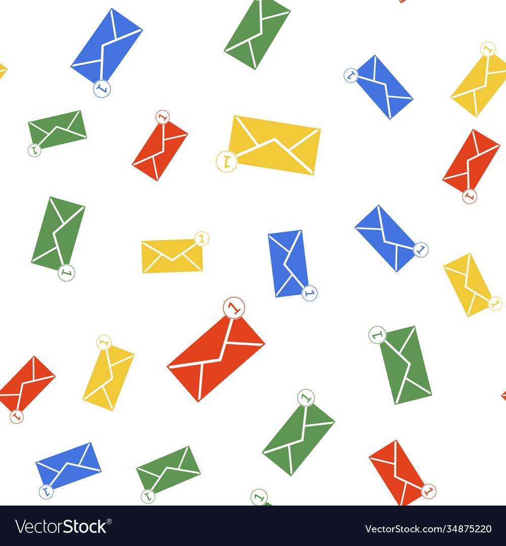 Color envelope icon isolated seamless pattern