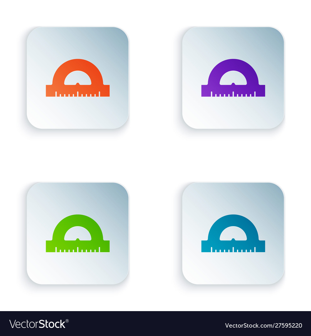 Color protractor grid for measuring degrees icon vector image Color protractor grid for measuring degrees icon