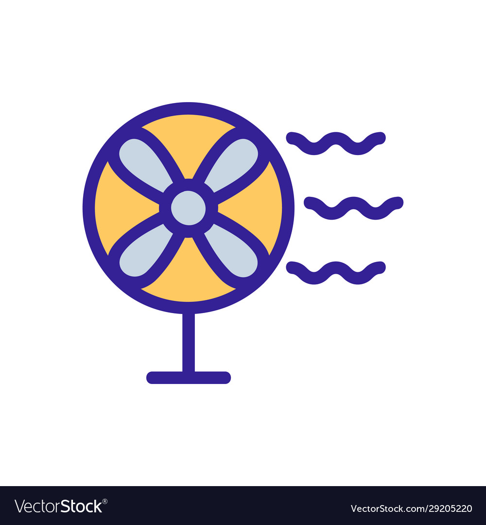 Fan runs icon isolated contour Royalty Free Vector Image