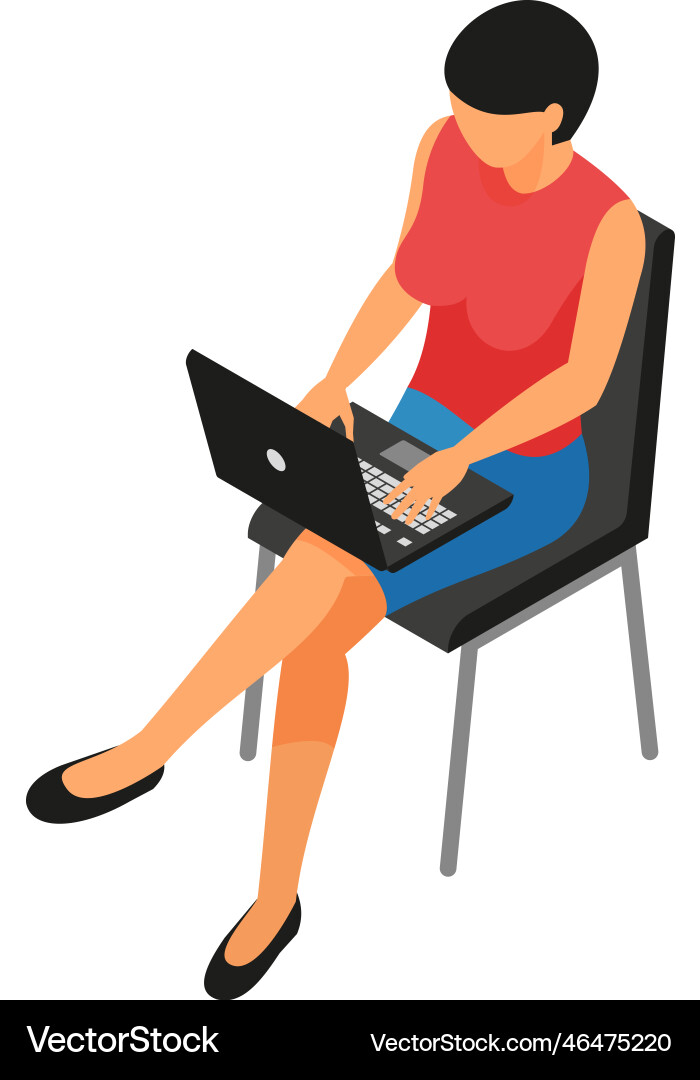 Freelancer Isometric Royalty Free Vector Image