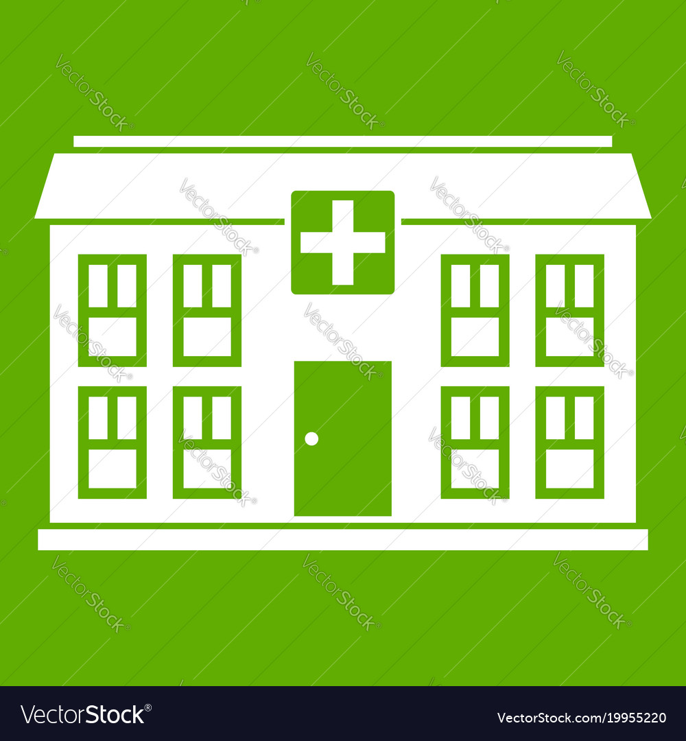 Hospital icon green Royalty Free Vector Image - VectorStock