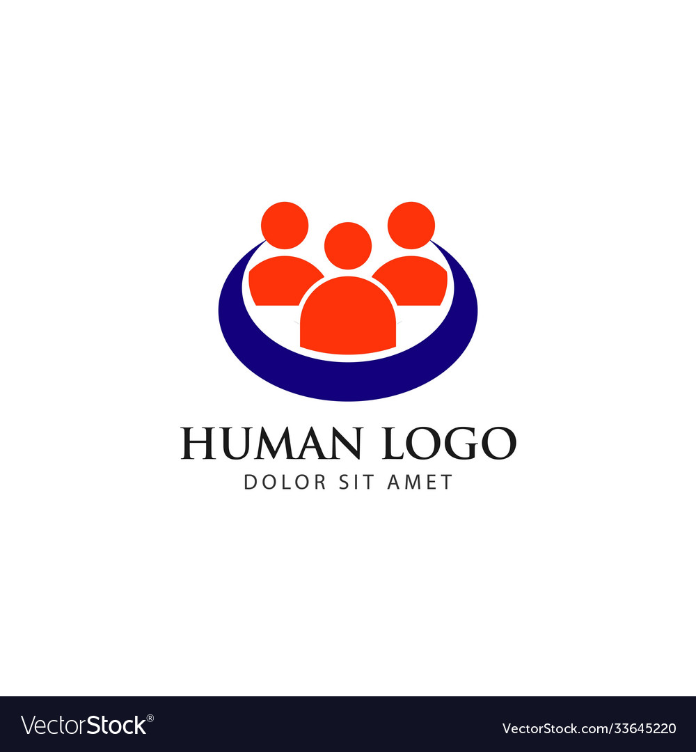 Human logo template design Royalty Free Vector Image