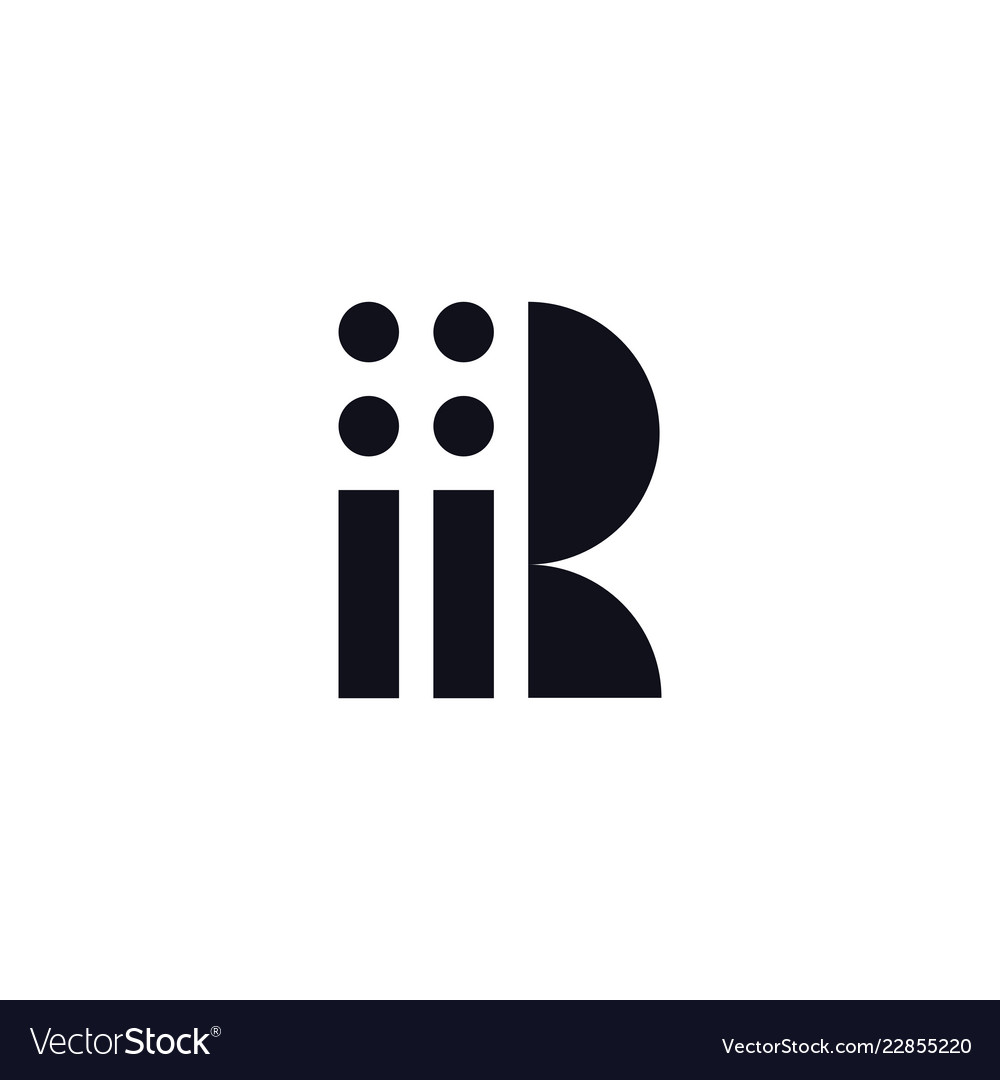 Logo letter r black and white