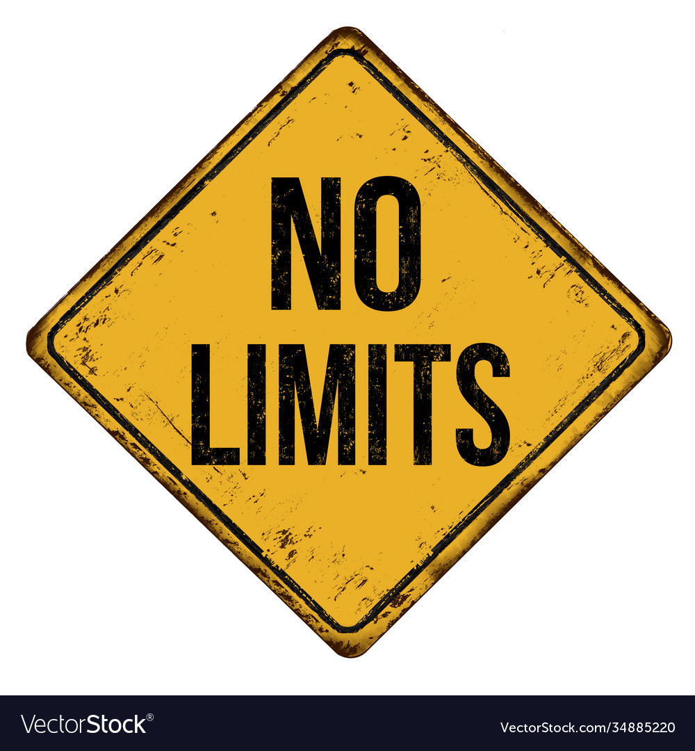 No limits vintage rusty metal sign vector image No limits vintage rusty metal sign