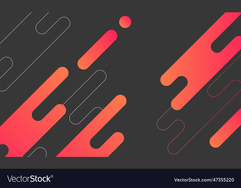 Red and yellow gradient rounded shape on dark vector image Red and yellow gradient rounded shape on dark