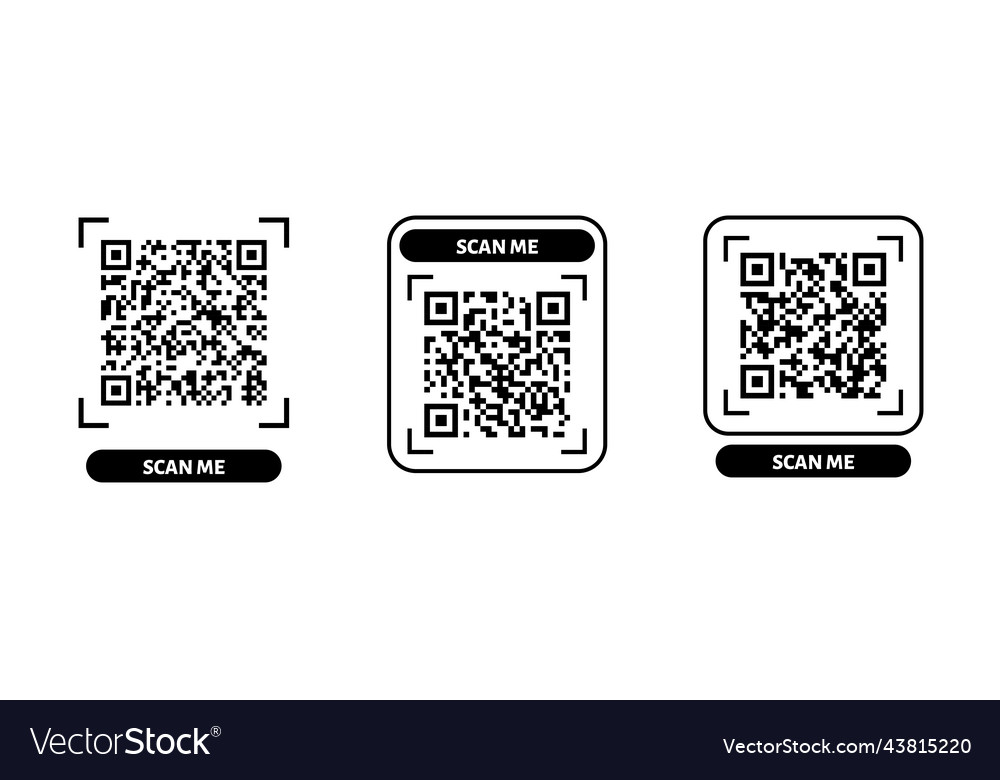 Scan me qr code design for payment text vector image Scan me qr code design for payment text