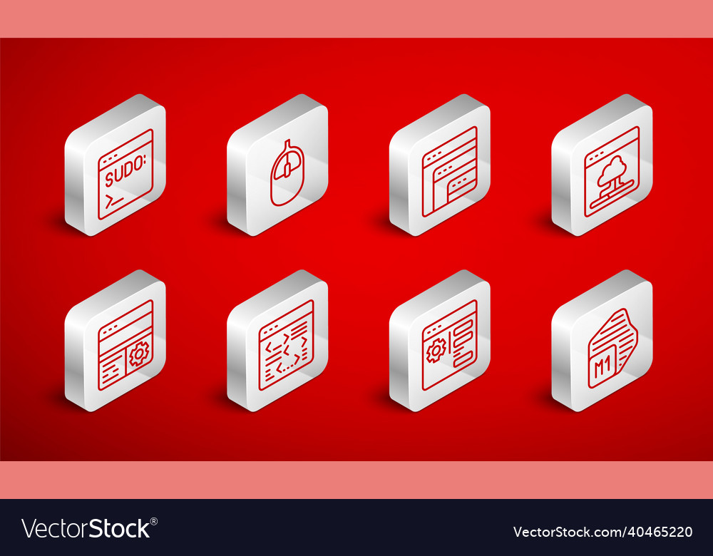 Set line processor computer mouse software vector image Set line processor computer mouse software
