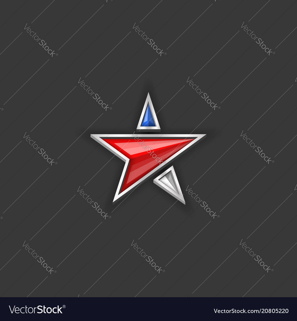 Star logo usa flag colors american independence vector image Star logo usa flag colors american independence