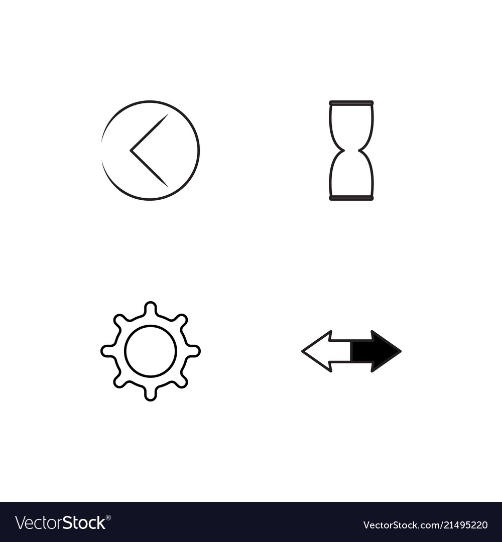 Time linear icons set simple outline