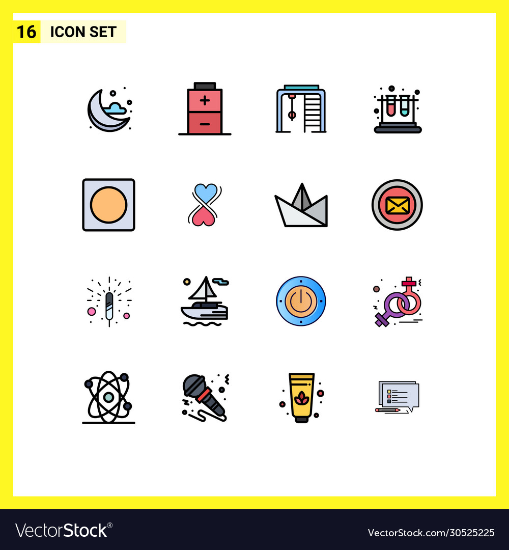 16 user interface flat color filled line pack