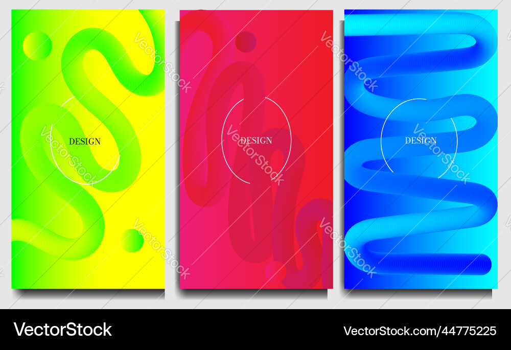 A4 abstract color 3d art set contras Royalty Free Vector