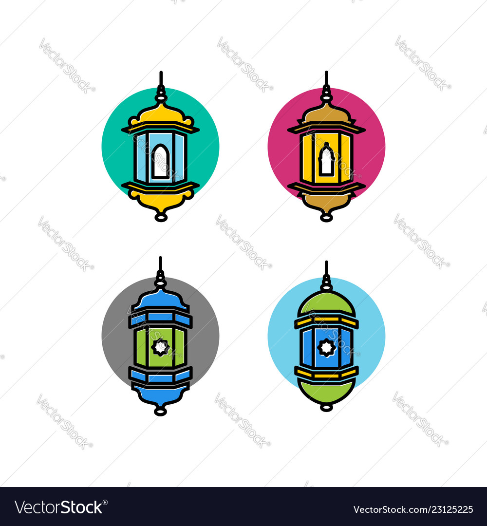 Arabic traditional lamp icon islamic