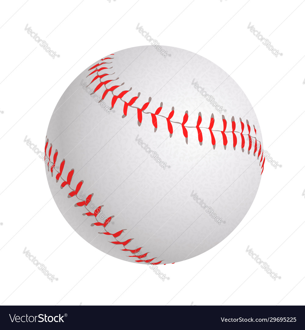 Baseball ball on white Royalty Free Vector Image