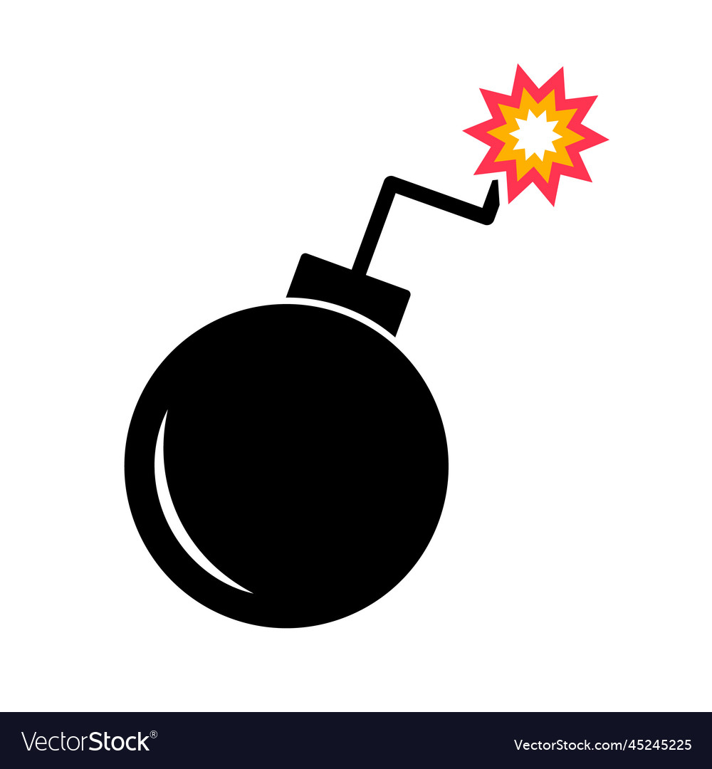 Bomb and spark or ignited or explosives Royalty Free Vector