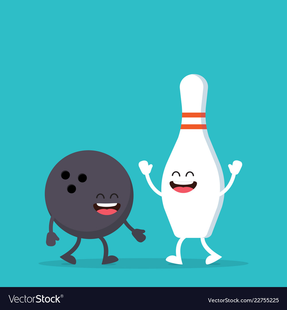 Funny bowling ball and pin Royalty Free Vector Image