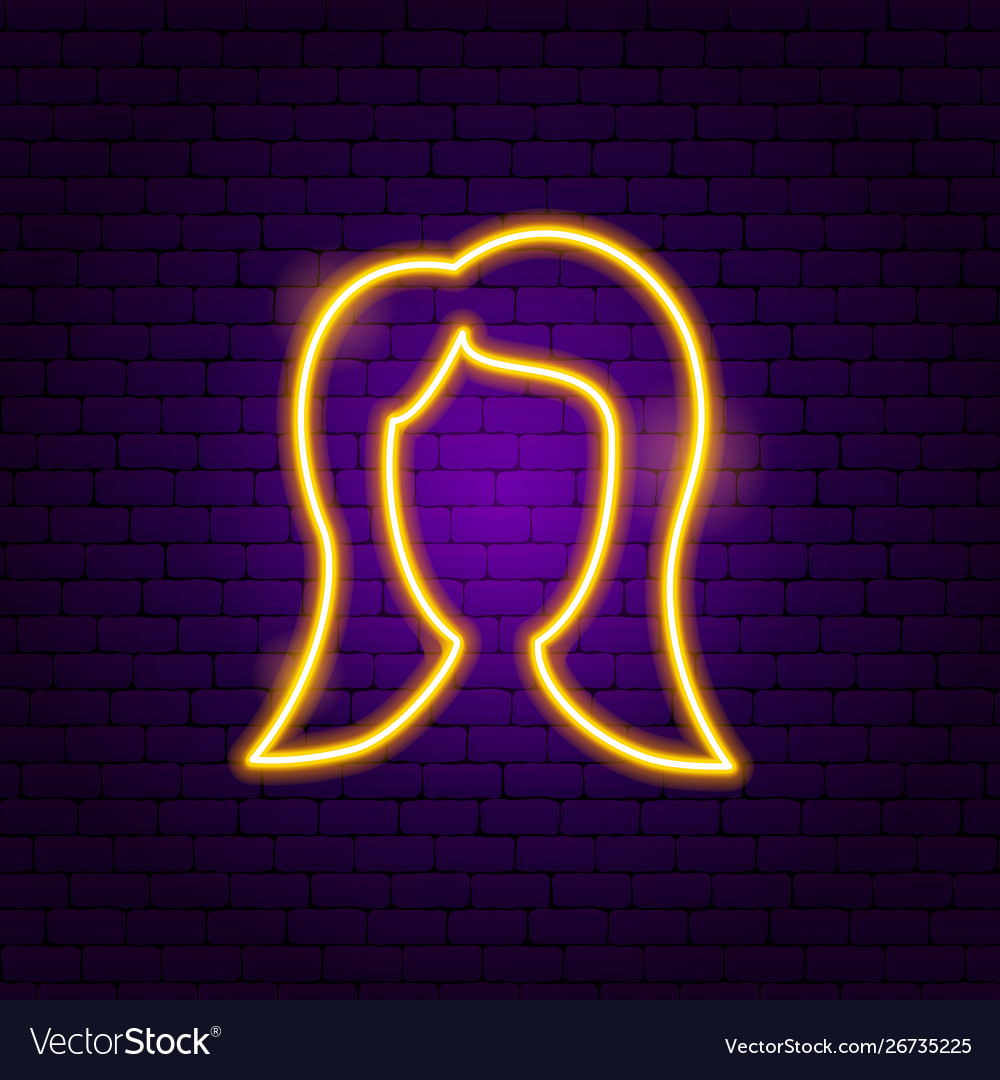 Girl hair neon sign