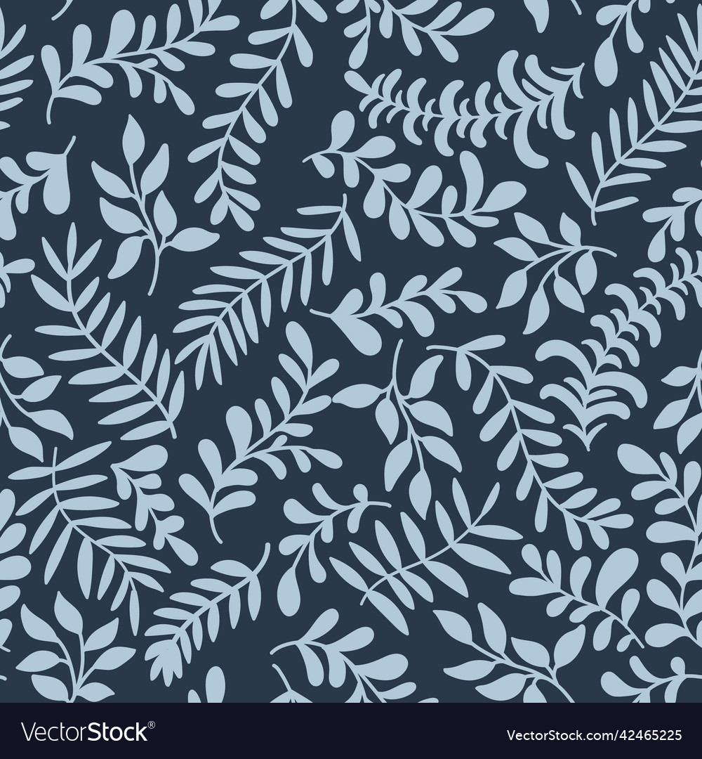 Hand drawn seamless pattern with leaves vector image Hand drawn seamless pattern with leaves