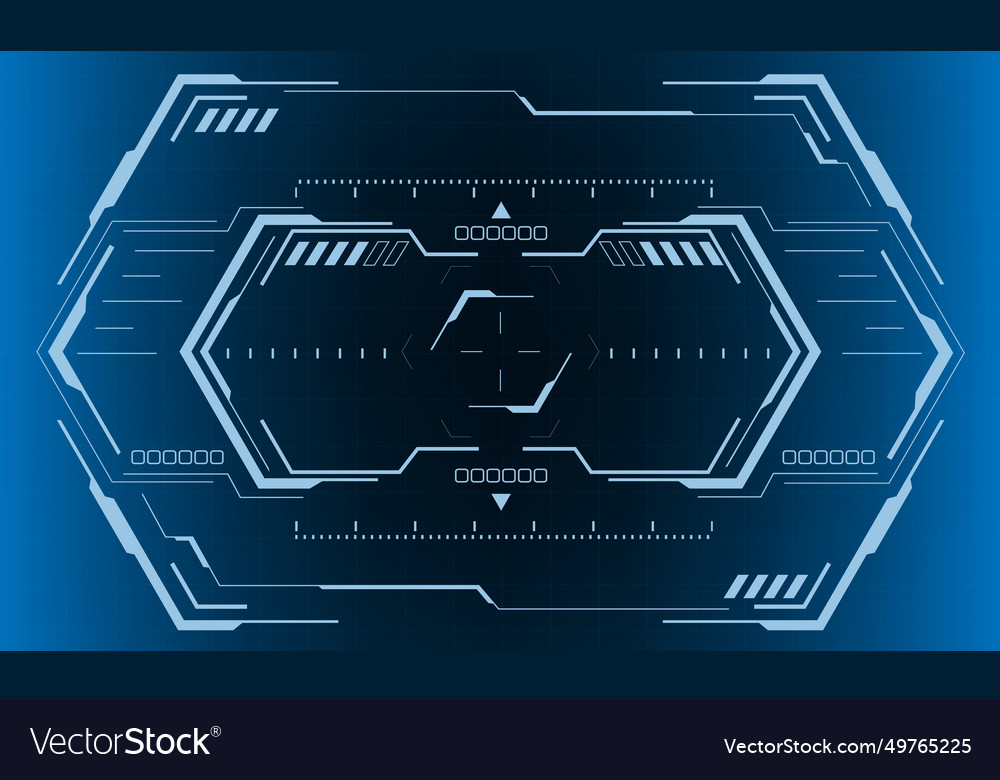 Hud sci-fi hexagon interface screen view vector image Hud sci-fi hexagon interface screen view